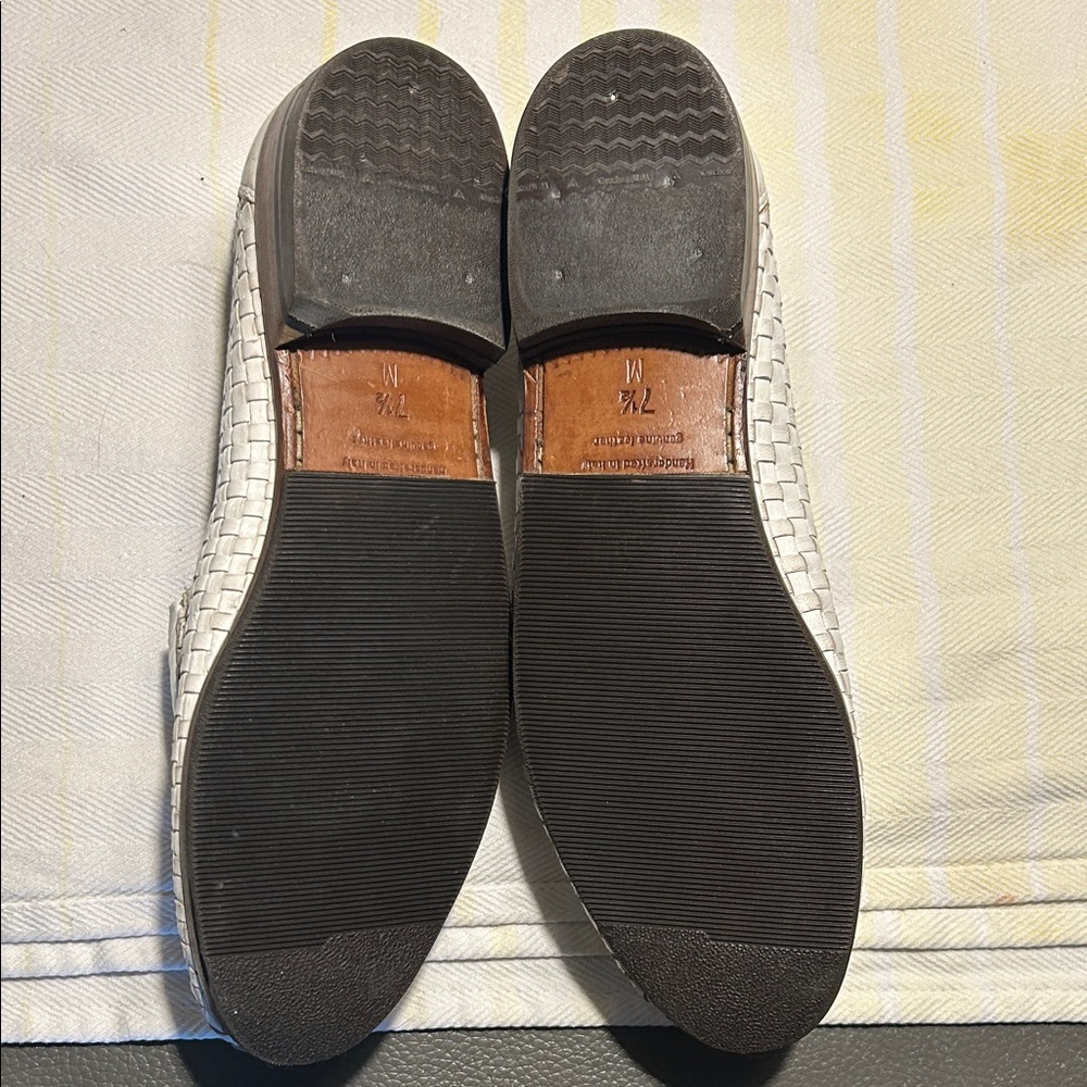 Bruno Magli Woven White Leather Penny Loafers size 7.5 fit like an 8.5 women’s - Picture 6 of 8